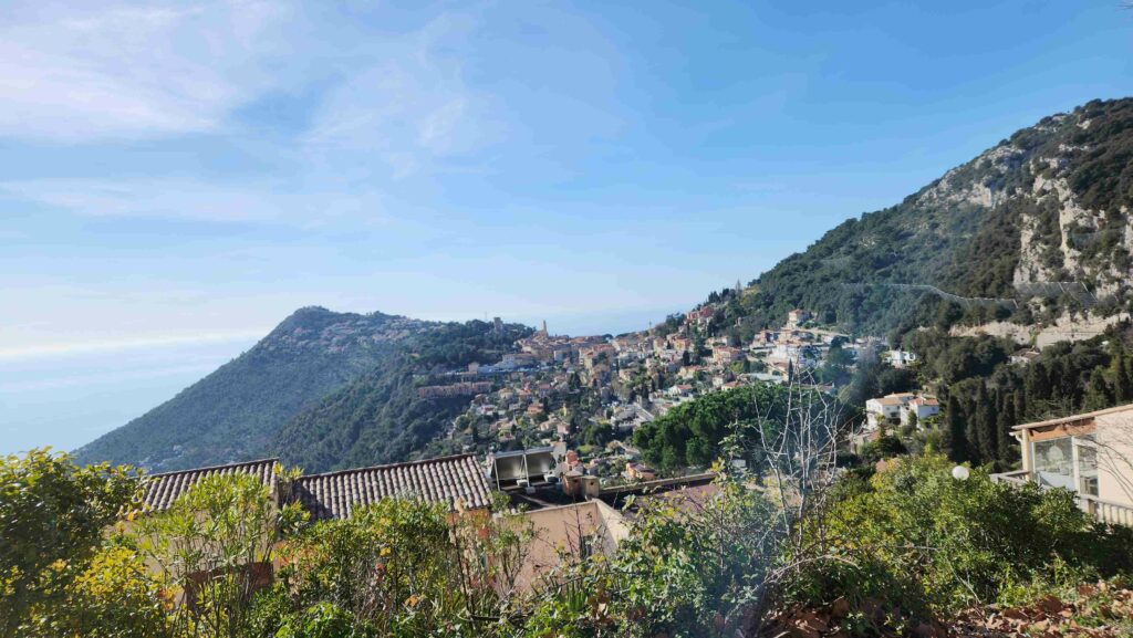 La Turbie from the road route du Mont Agel, leading to Peille